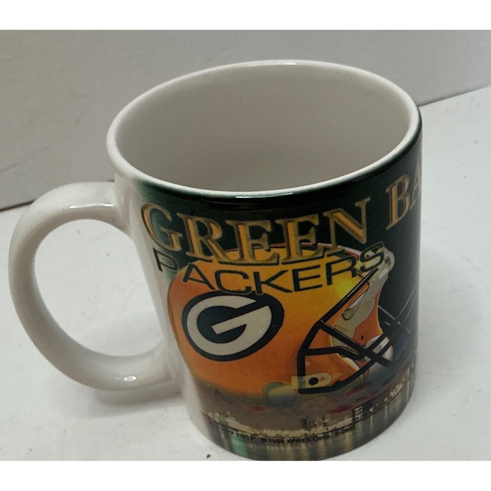 Vintage 1999 Green Bay Packers Coffee‎ Mug NFL Helmet Graphic Ceramic